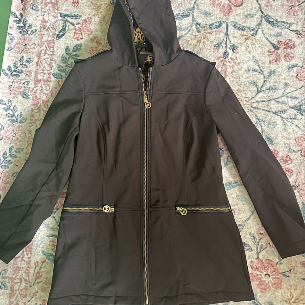 Michael Kors Black Utility Jacket with Hood